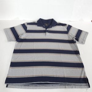 Eddie Bauer Colorblock Striped Polo Shirt 100% Cotton